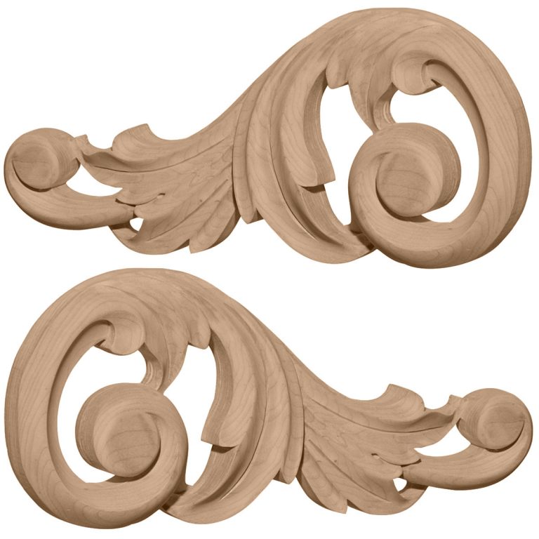 11-1/4"W x 5-1/8"H x 1"D (Each Side) Large Swaying Scrolls (Pair)