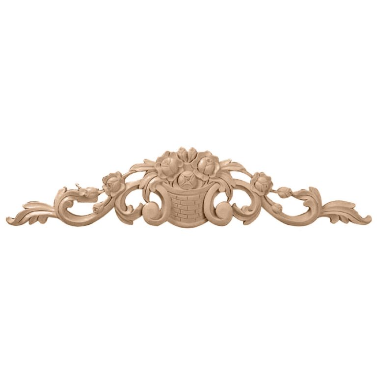 36-1/2"W x 6-1/4"H x 1"D Large Bradford Flower Basket Center with Scrolls