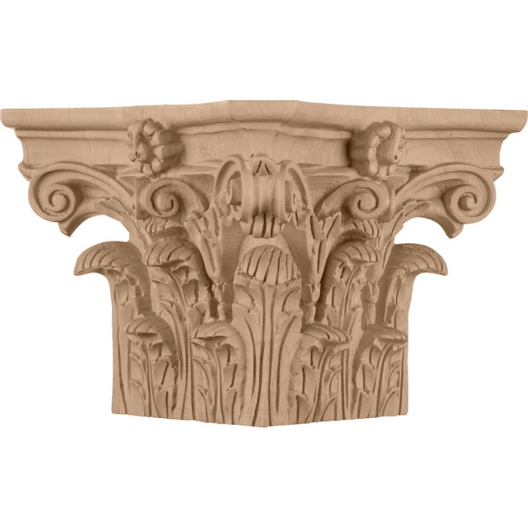 Roman Corinthian Wood Capital for a 6" Square Non-Tapered Wood Column