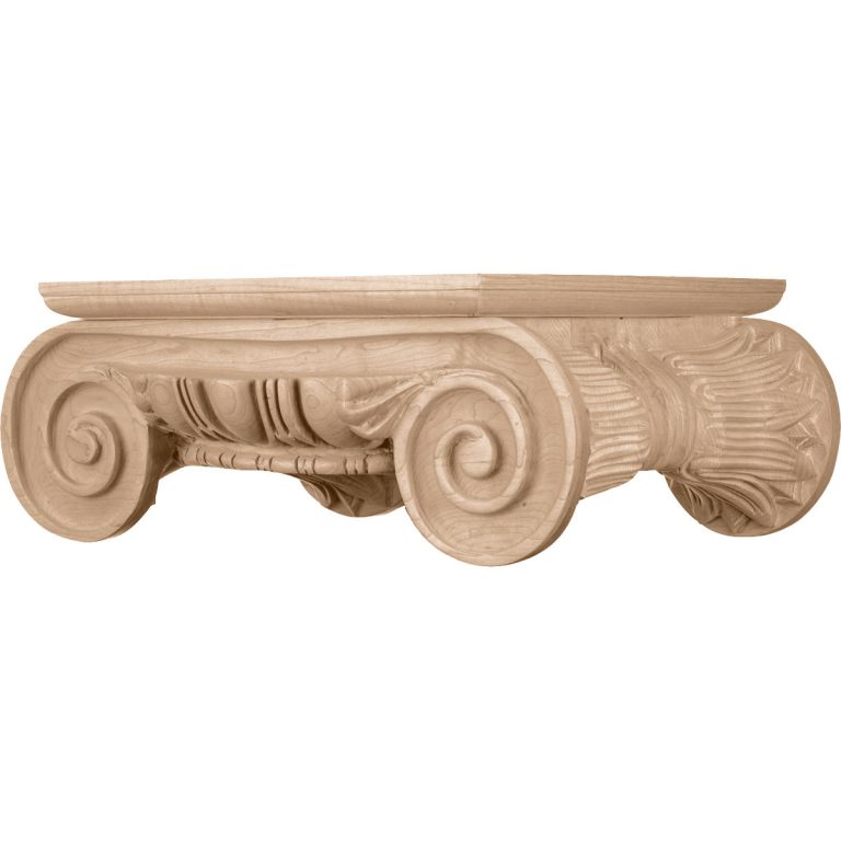 Roman Ionic Wood Capital for a 12" Round Tapered Wood Column