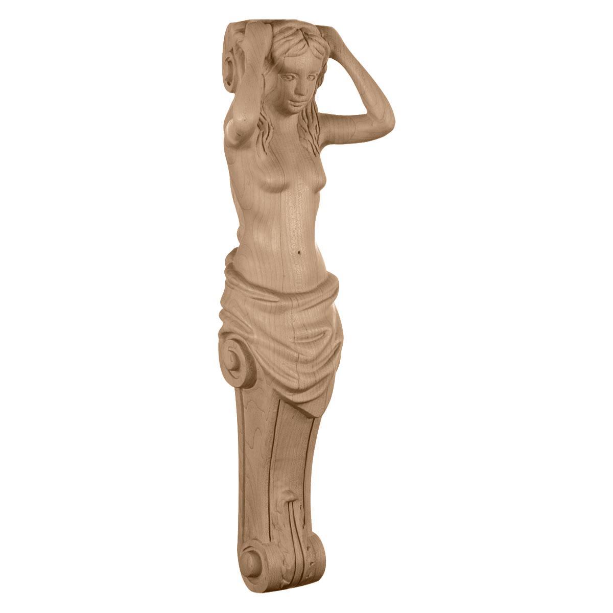 8"W x 7"D x 25"H Female Wood Corbel