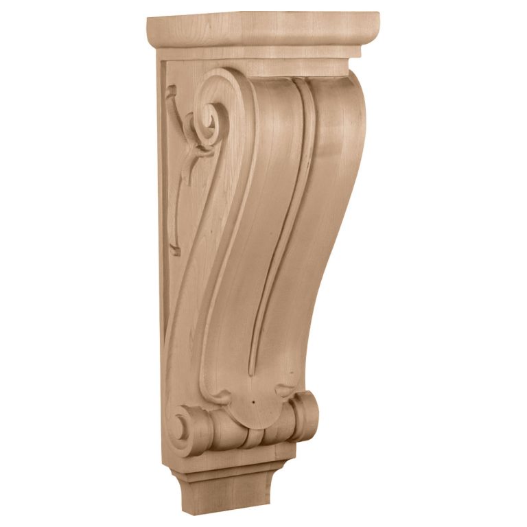 7"W x 8"D x 22"H Large Classical Wood Corbel