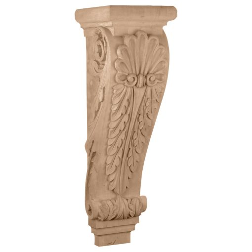 10-1/2"W x 10-1/2"D x 34"H Jumbo Shell Wood Corbel