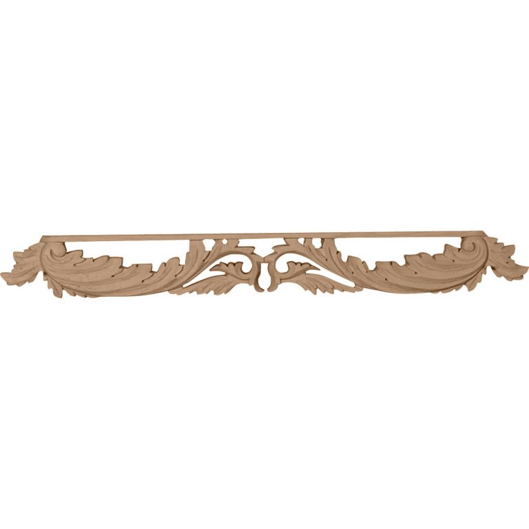 38"W x 4-1/2"H x 1-1/2"D Acanthus Leaf Wood Onlay
