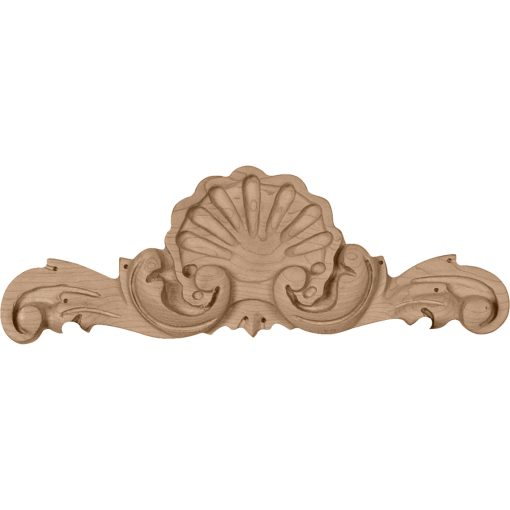10-1/4"W x 1-1/4"D x 3-1/2"H Shell Wood Onlay