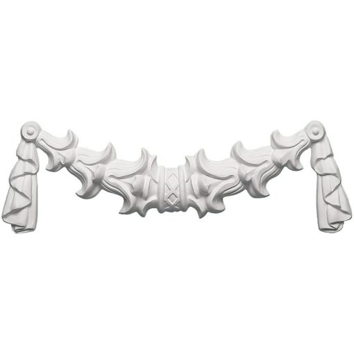 ONL09X03X01BL 9-1/2"W x 3-1/8"H x 5/8"P Bell Flowers with Swag Onlay