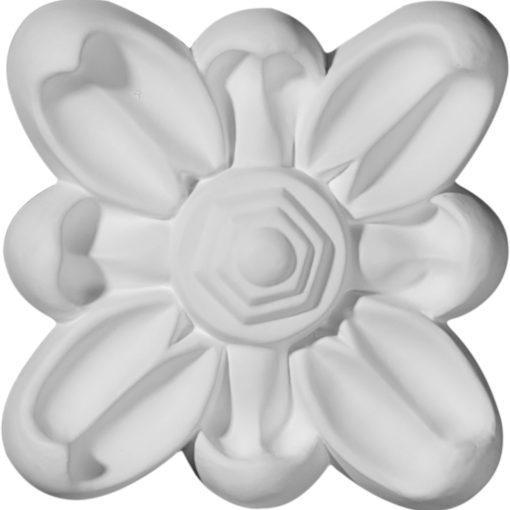 ROS03X04EM 3-7/8"W x 3-7/8"H x 3/4"P Emery Flower Rosette