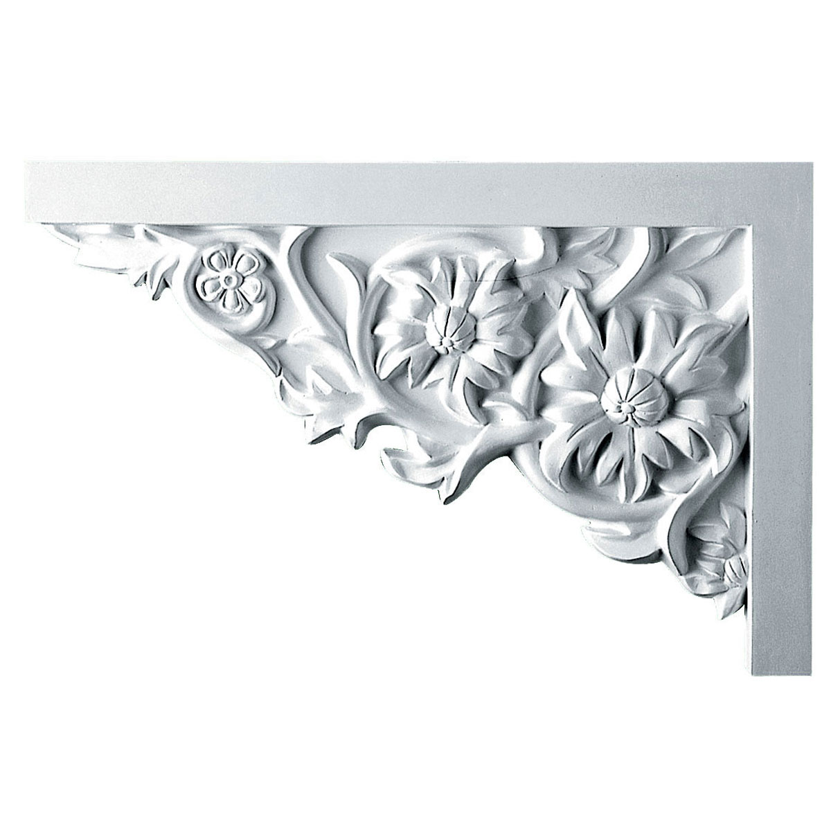 SB11X07FL-L 11-3/4"W x 7-7/8"H x 3/4"P Floral Large Stair Bracket,Left