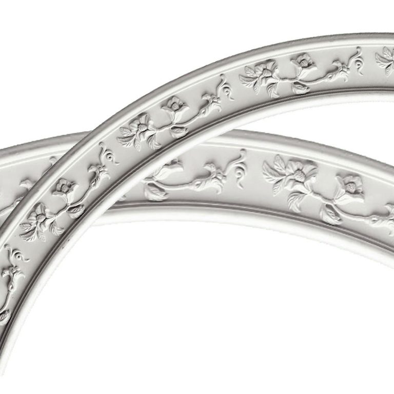 CR37FL 76"OD x 68"ID x 4"W x 7/8"P Floral Classic Ceiling Ring (1/4 of complete circle)