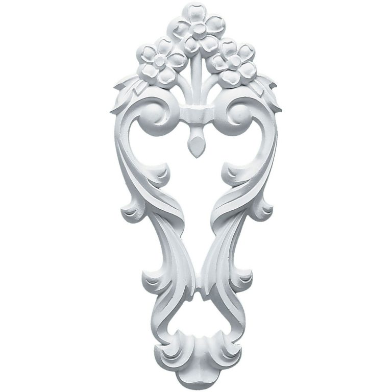 ONL04X10X01FL 4-1/2"W x 10"H x 5/8"P Small Flowers with Flowing Leaves Drop Onlay