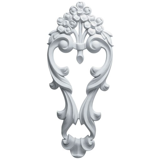 ONL10X12X02FL 10-1/4"W x 24"H x 1-5/8"P Large Flowers with Flowing Leaves Drop Onlay