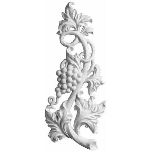 ONL05X08X01GR 5-1/2"W x 8-5/8"H x 1"P Small Grape and Leaf Onlay