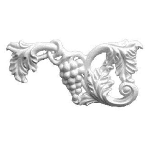 ONL08X04X01GR-L 8-5/8"W x 4-3/8"H x 3/4"P Small Grape and Leaf Onlay,Left