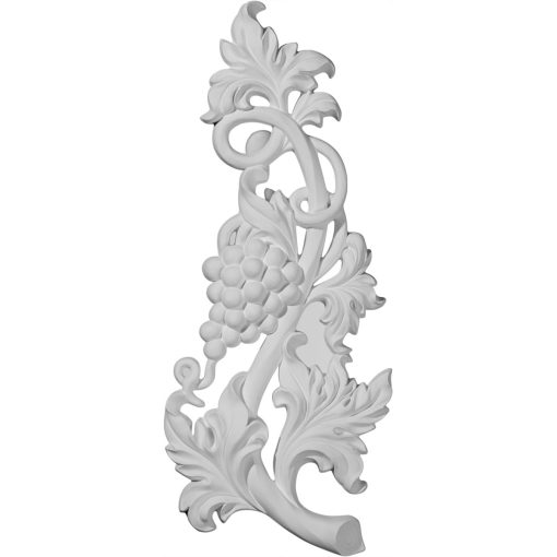 ONL08X20X01GR 8-1/4"W x 20-1/8"H x 1-5/8"P Large Grape and Leaf Onlay