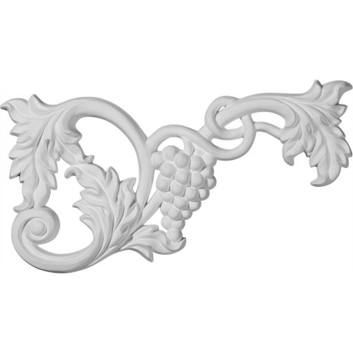 ONL12X06X01GR-R 12-5/8"W x 6-3/4"H x 1"P Large Grape and Leaf Onlay,Right