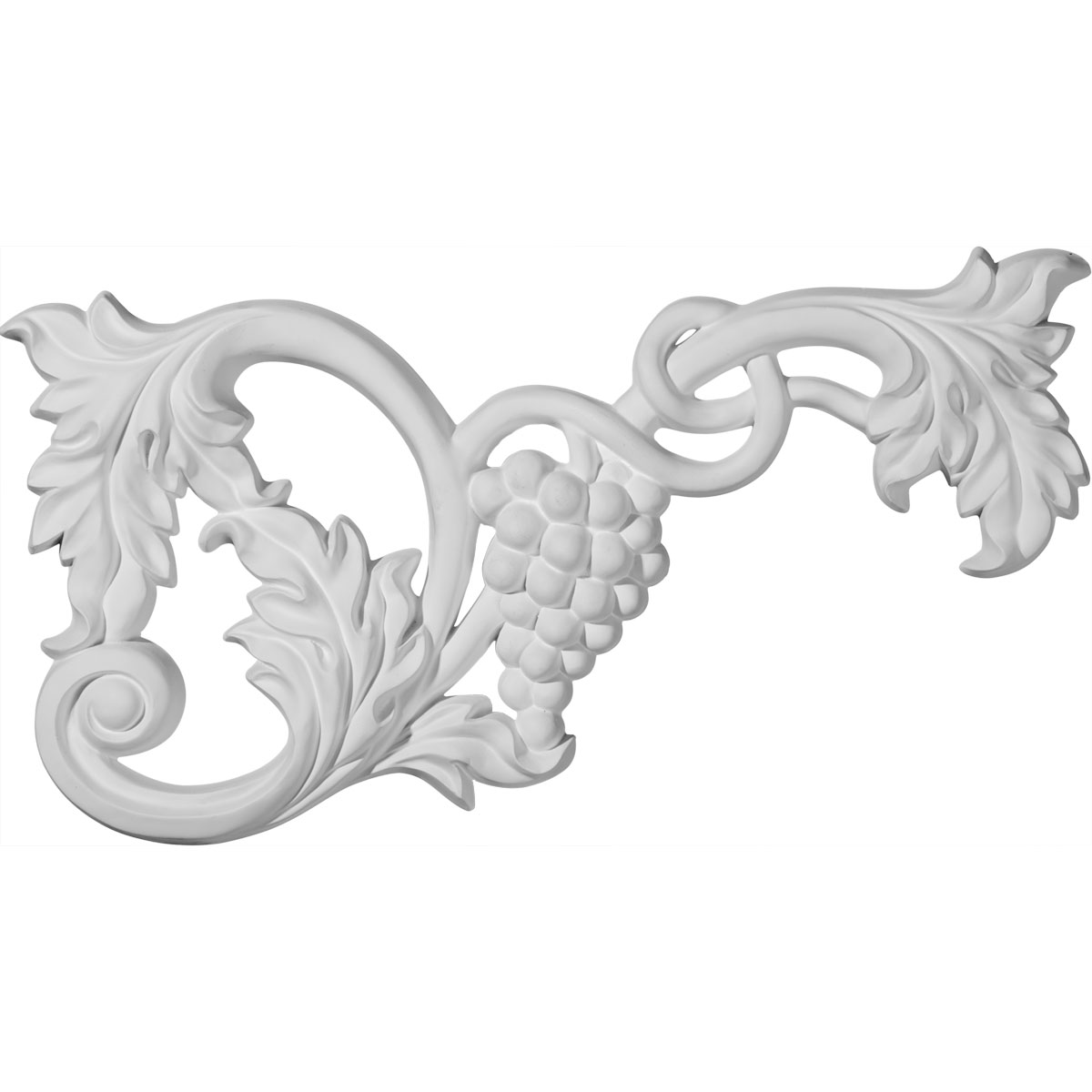 ONL12X06X01GR-R 12-5/8"W x 6-3/4"H x 1"P Large Grape and Leaf Onlay,Right