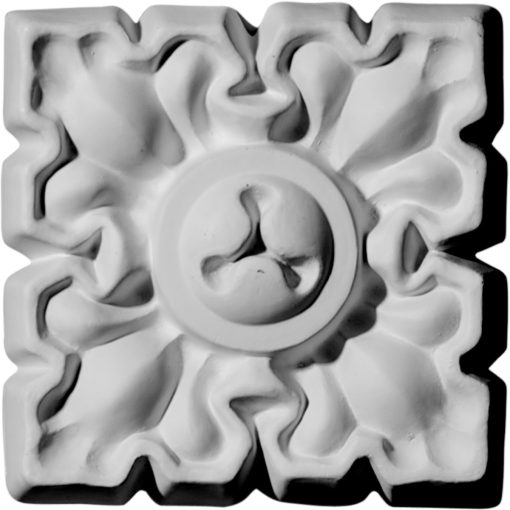 ROS04X04LE 4-1/8"W x 4-1/8"H x 3/4"P Leaf Rosette