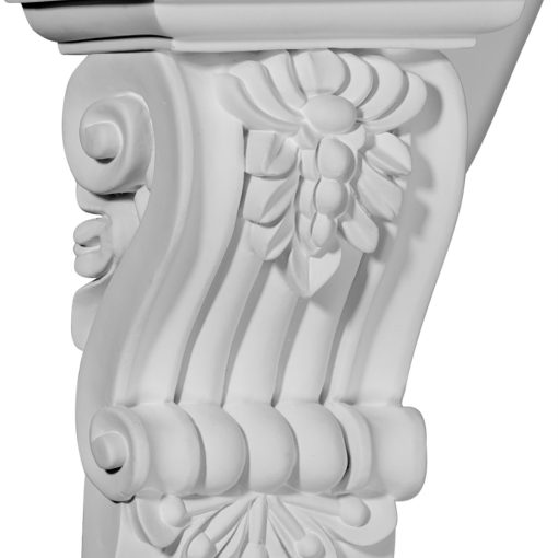 COR04X05X03LE 4-1/8"W x 3"D x 5-3/4"H Leandros Fluted Leaf Corbel