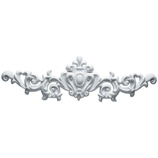 ONL22X06X01MA 22-1/2"W x 6-3/4"H x 1-1/8"P Marcella Large Leaf with Scrolls Onlay