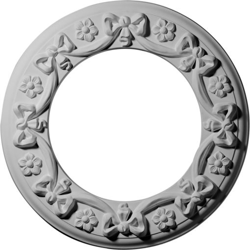 CM12RI 12-1/4"OD x 7-1/2"ID x 7/8"P Ribbon with Bow Ceiling Medallion