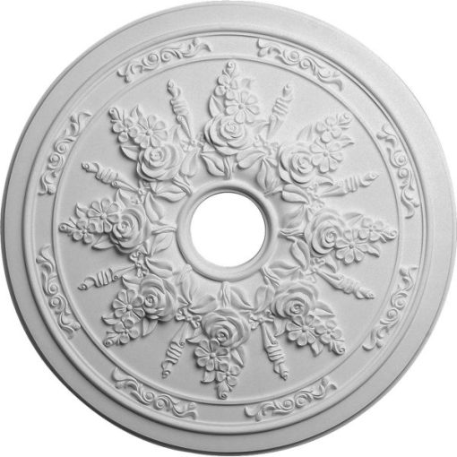 CM23RO 23-5/8"OD x 4"ID x 1-1/2"P Rose and Ribbon Ceiling Medallion
