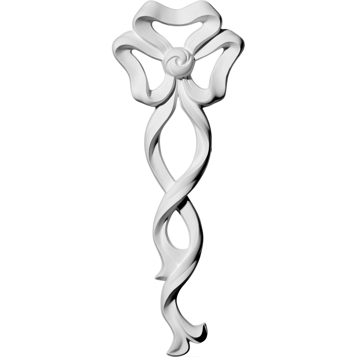 ONL04X11X01VE 4-3/4"W x 11-3/8"H x 7/8"P Versailles Medium Ribbon with Bow Drop Onlay