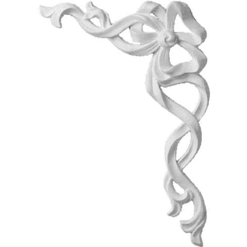ONL05X08X01-R 5-7/8"W x 8-5/8"H x 3/4"P Versailles Small Ribbon with Bow Onlay,Right