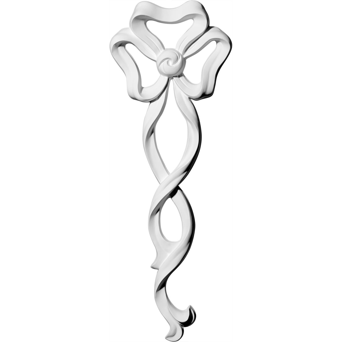 ONL05X16X01VE 5-3/4"W x 16-1/8"H x 1"P Versailles Large Ribbon with Bow Drop Onlay