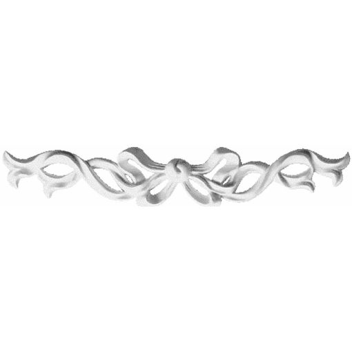 ONL13X03X01VE 13"W x 3"H x 3/4"P Versailles Medium Ribbon with Bow Center Onlay