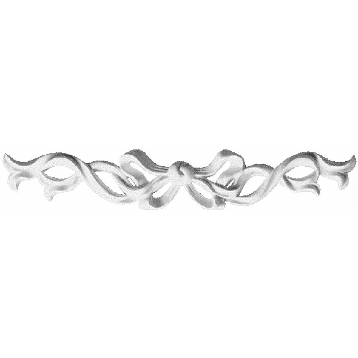 ONL13X03X01VE 13"W x 3"H x 3/4"P Versailles Medium Ribbon with Bow Center Onlay