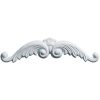 ONL09X02X01WI 9"W x 2"H x 5/8"P Wings Center with Scrolls Onlay