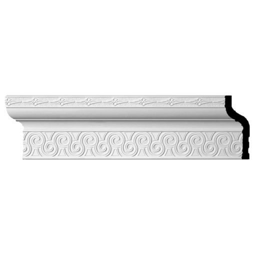 MLD08X03X09BE 8-3/8"H x 3-3/4"P x 9"F x 96 "L,(6-7/8" Repeat),Bedford Crown Molding
