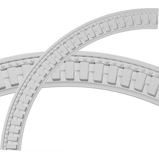 CR47DT 47"OD x 40-1/2"ID x 3-1/4"W x 1-1/8"P Dentil and Bead Ceiling Ring (1/4 of complete circle)