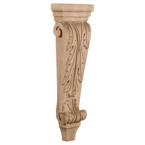 5-1/8"W x 2-3/8"D x 15-1/2"H Medium Acanthus Pilaster Wood Corbel
