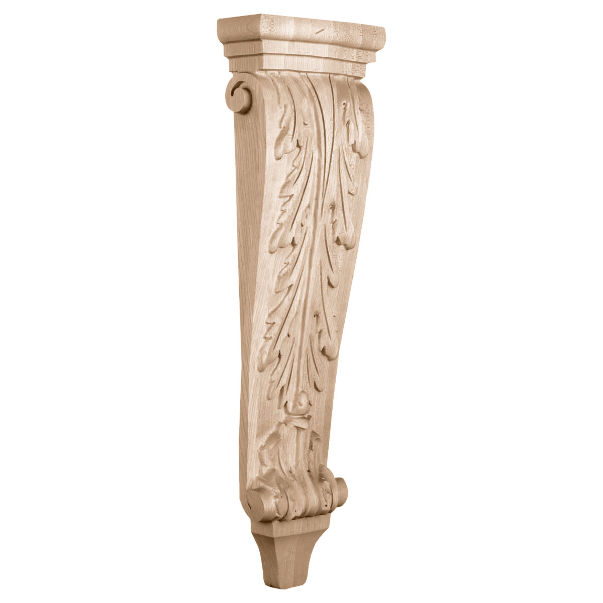 6-1/4"W x 3"D x 22"H Large Acanthus Pilaster Wood Corbel