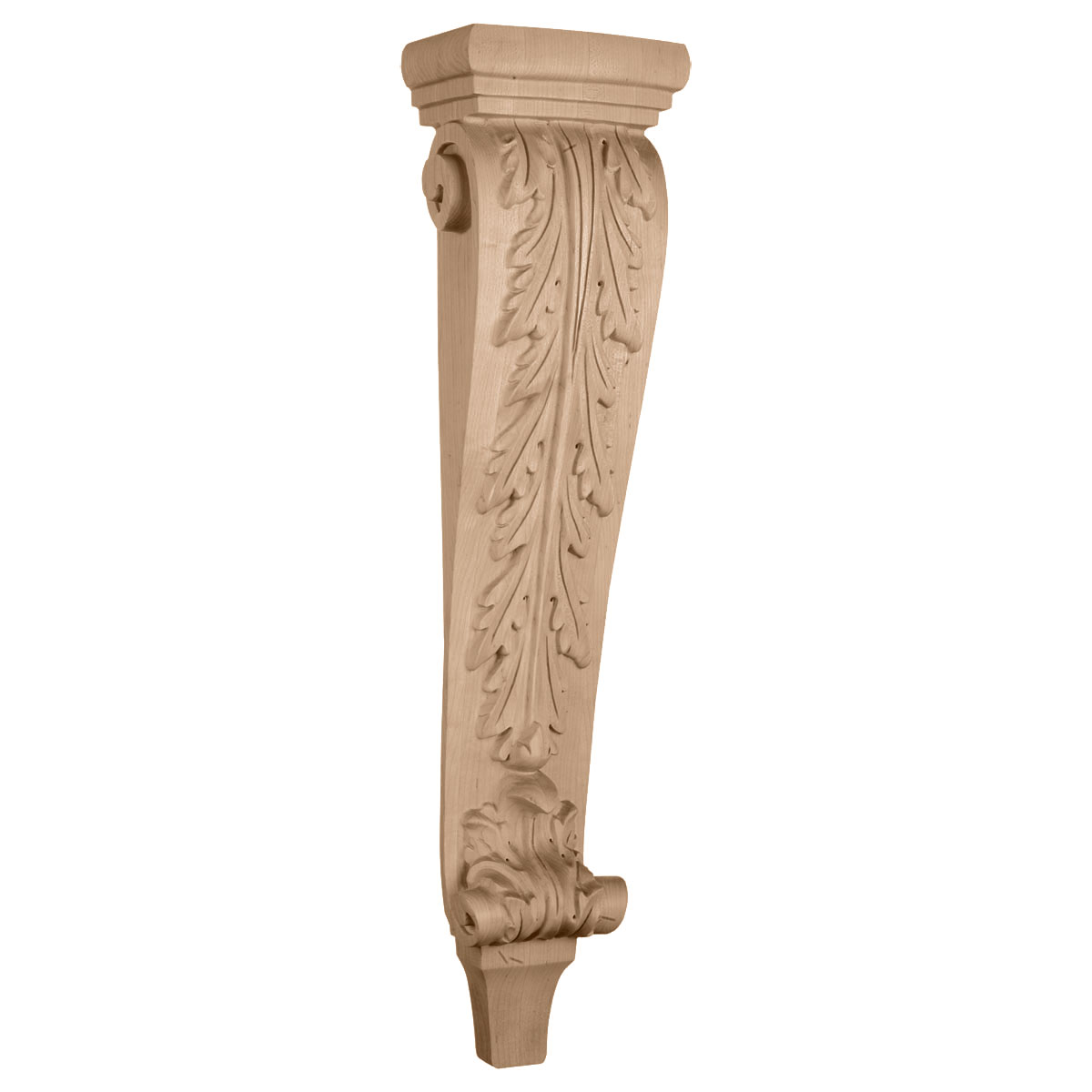 6-3/4"W x 4-1/4"D x 27-1/2"H Extra Large Acanthus Pilaster Wood Corbel