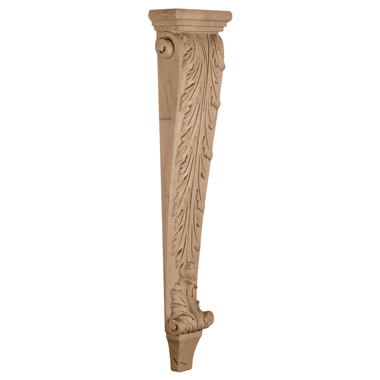 8-1/2"W x 4-1/2"D x 36"H Jumbo Acanthus Pilaster Wood Corbel