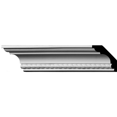 MLD02X02X03ED 2-1/4"H x 2-3/8"P x 3-1/4"F x 96"L,(1/2" Repeat) Edinburgh Roped Crown Molding