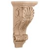 5-1/4"W x 7-1/4"D x 14"H Large Shell Wood Corbel