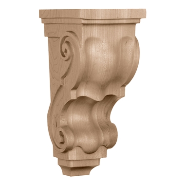 4-1/2"W x 5"D x 10"H Medium Traditional Wood Corbel