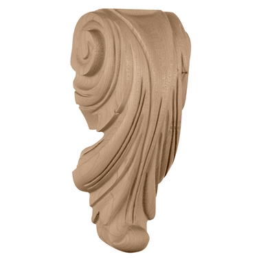 4-1/2"W x 3-1/2"D x 9-3/4"H Medium Wave Wood Corbel