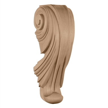 4-3/4"W x 5"D x 14"H Large Wave Wood Corbel