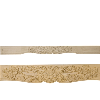 4"W x 7-1/2"H x 84"L Decorative Rose Mantel