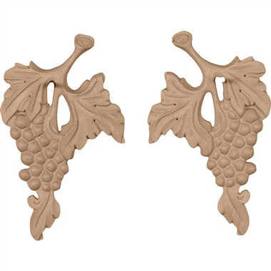 11"H x 7"W x 1/2"D (Each Side) Medium Grape Wood Onlay (Pair)