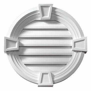 Fypon FRLV16MTK Decorative Trim Keystones Functional Round Louver