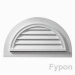 Fypon Decorative Flat Trim Half Round Louver