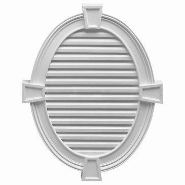 OVL28X35K215V OVAL LOUVER, Fypon Vertical 30" x 37-1/2" W/WM215 Profile and