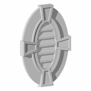 OVLV20X29VTK OVAL LOUVER, Fypon Vertical 20" x 29" W/Trim and Keystones