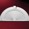 SWDH36X18-4FK SUNBURST WINDOW PEDIMENT, Fypon Half Round 36" x 18" W/Flat Trim and Keystone