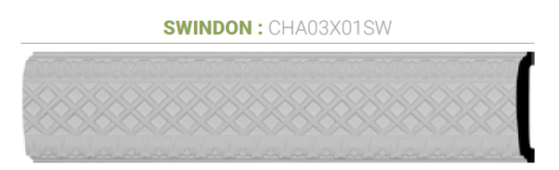 CHA03X01SW 3 7/8"H X 1/2"P X 95 7/8"L, (1" REPEAT), SWINDON CHAIR RAIL